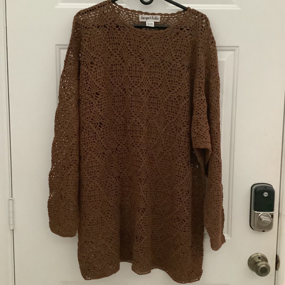 Jacque‎ & KoKo Brown Crochet Sweater 22/24